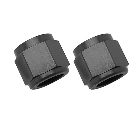 Russell Performance -8 AN Tube Nuts 1/2in dia. (Black) (2 pcs.)