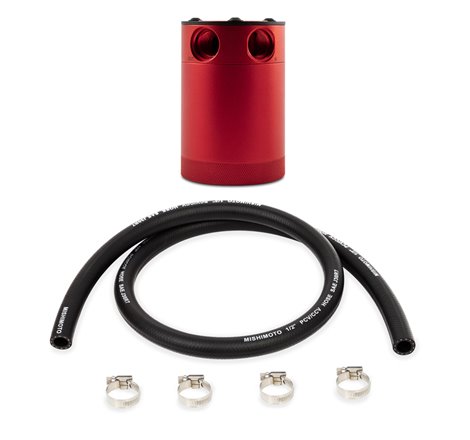 Mishimoto Assembled Universal 2-Port Catch Can Red w/ Hose