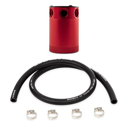 Mishimoto Assembled Universal 3-Port Catch Can Red w/ Hose