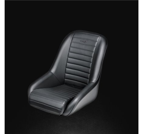 OMP Silverstone Series New Vintage Seats w/ Steel Frame/Imitation Leather - Black