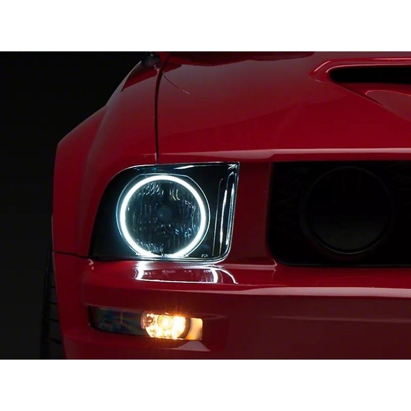 Raxiom 05-09 Ford Mustang GT V6 Axial Series CCFL Halo Projector Headlight- Blk Housing (Smkd Lens)