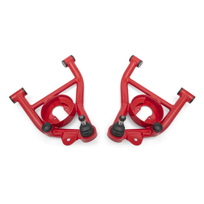 BMR 82-92 GM F-Body Non-Adj Lower A-Arms Delrin Bushings Spring Pocket - Red