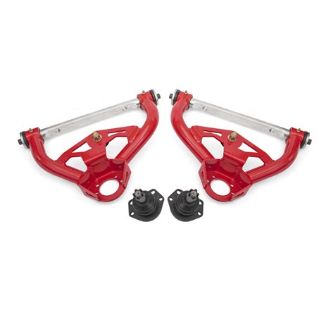 BMR 78-87 GM G-Body Non-Adjustable Upper A-Arms Delrin Std Ball Joint - Red