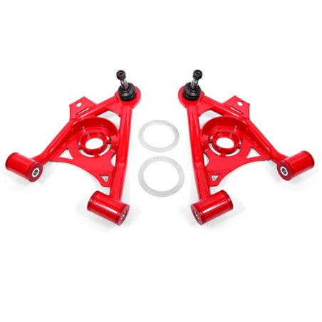 BMR 79-93 Mustang Fox Lower Control A-Arm Front w/ Spring Pocket/Tall Ball Joint - Red