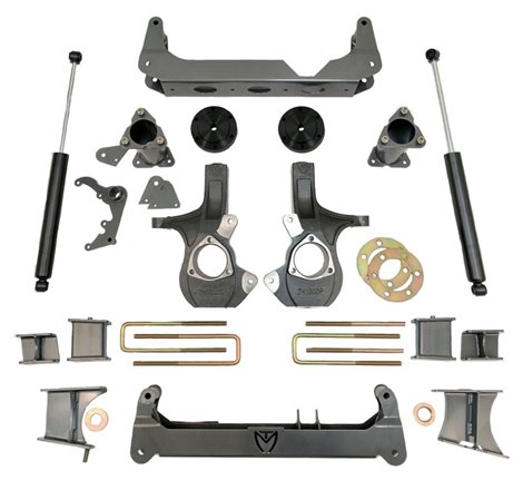 MaxTrac 14-16 GM K1500 4WD w/Cast Steel Susp. (Non Magneride) 7in/7in MaxPro Spindle Lift Kit