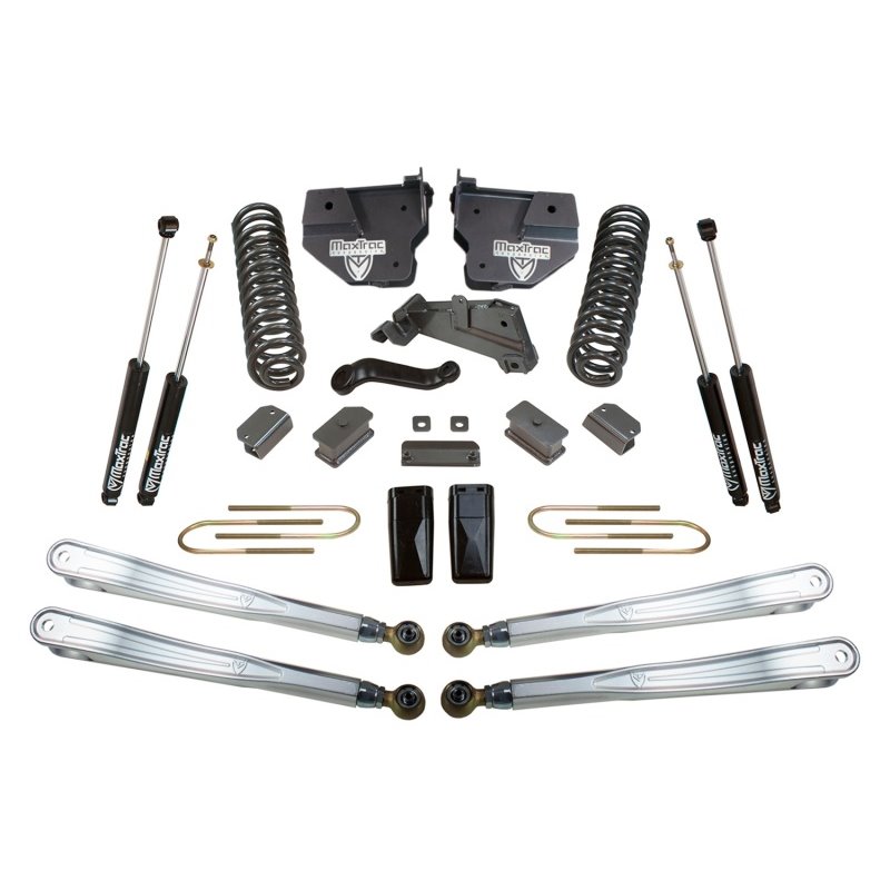 MaxTrac 13-18 RAM 3500 4WD 6in/3in MaxPro Coil Lift Kit w/4-Link Arms & MaxTrac Shocks