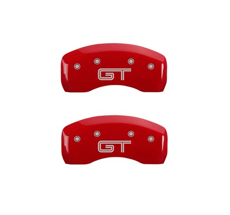 MGP 4 Caliper Covers Engraved Front Mustang Engraved Rear S197/GT Red finish silver ch