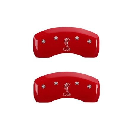 MGP 4 Caliper Covers Engraved Front & Rear Tiffany Snake Red finish silver ch