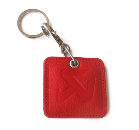 Akrapovic Square Leather Keychain - red