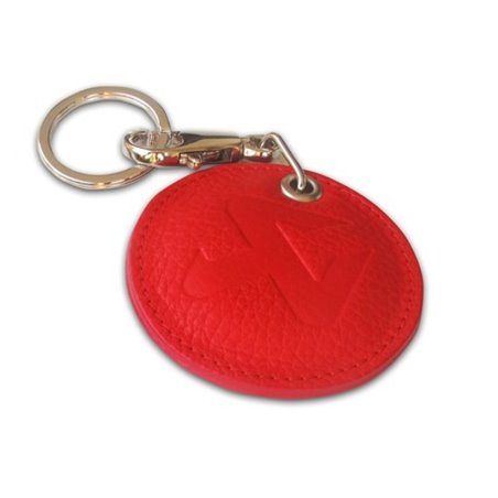 Akrapovic Round Leather Keychain - red