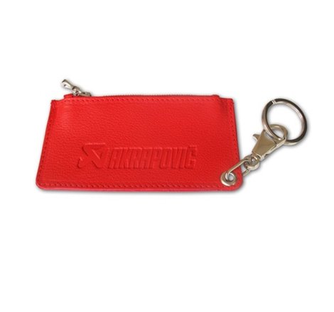 Akrapovic Leather Zip Keychain - red