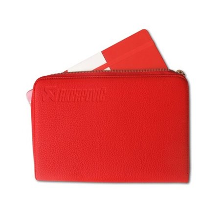 Akrapovic Leather Zip Notebook (M) red