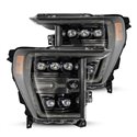 AlphaRex 21-22 Ford F-150 NOVA LED Proj Headlights Plank Style Alpha Blk w/Activ Light/Seq Signal