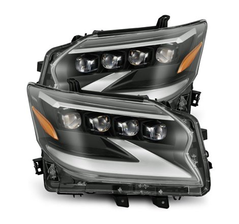 AlphaRex 14-19 Lexus GX 460 NOVA LED Projector Headlights Plank Style Black w/Activ Light/Seq Signal