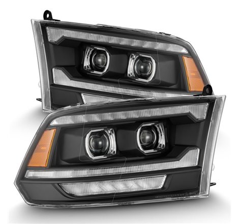 AlphaRex 09-18 Ram 1500/2500 PRO-Series Proj Headlights Black w/Sequential Signal and Top/Middle DRL