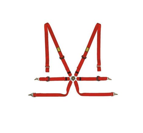 OMP Safety Harness One 2In Pull Up - Red (Fia 8853-2016)