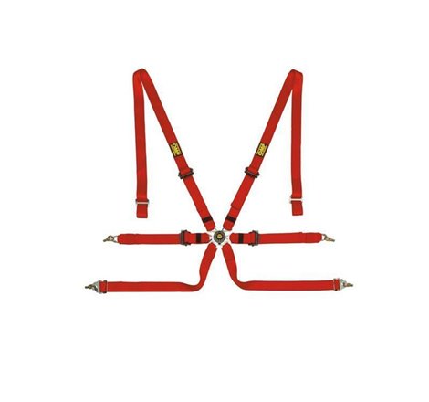 OMP Safety Harness One 2In Pull Down - Red (Fia 8853-2016)