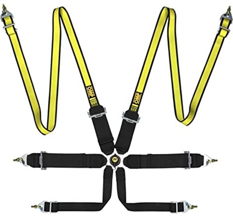 OMP First 3/2 Racing Harness Black Yellow