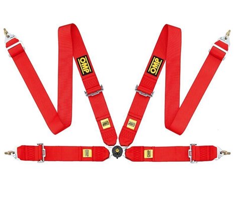 OMP Safety Harness First 3In 4 Points Red Fia 8854/98