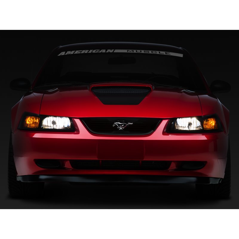 Raxiom 99-04 Ford Mustang Axial Series OE Style Headlights- Black Housing (Smoked Lens)