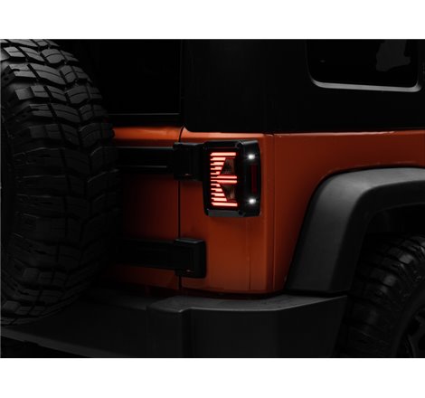 Raxiom 07-18 Jeep Wrangler JK Axial Series Vision LED Tail Lights- Black Housing (Smoked Lens)