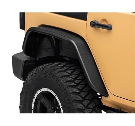Officially Licensed Jeep 07-18 Jeep Wrangler JK Tubular Fender Flares w/ Jeep Logo- Rear