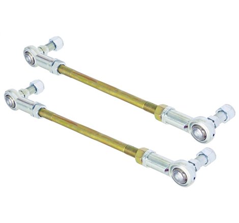 RockJock Adjustable Sway Bar End Link Kit 8 1/2in Long Rods w/ Heims and Jam Nuts pair