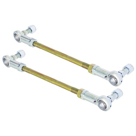 RockJock Adjustable Sway Bar End Link Kit 10 1/2in Long Rods w/ Heims and Jam Nuts pair