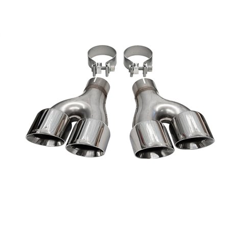 Corsa 11-21 Jeep Grand Cherokee Twin 2.5in Inlet / 4in Outlet Polished Pro-Series Tip Kit