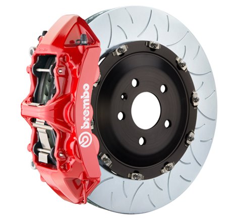 Brembo 15-19 Macan Turbo Front GT BBK 6 Piston Cast 405x34 2pc Rotor Slotted Type3-Red