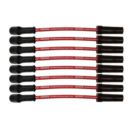 Moroso GM LS/LT 8.5mm Ultra 40 11in Long Wire Set w/o Alum Heatshield - Red