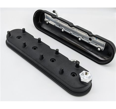 Granatelli 96-22 GM LS Tall Valve Cover w/Angled Coil Mounts - Black Wrinkle (Pair)