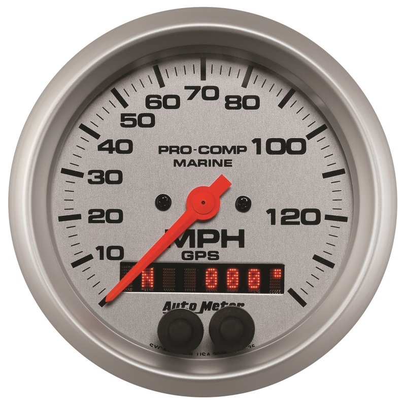 Autometer Marine Silver 3-3/8in. 140MPH GPS Speedometer Gauge
