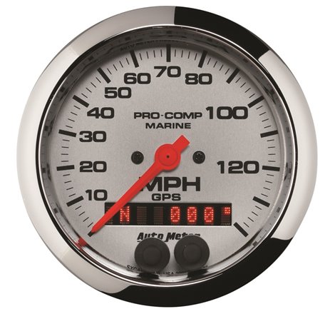 Autometer Marine Chrome 3-3/8in 140MPH GPS Speedometer Gauge
