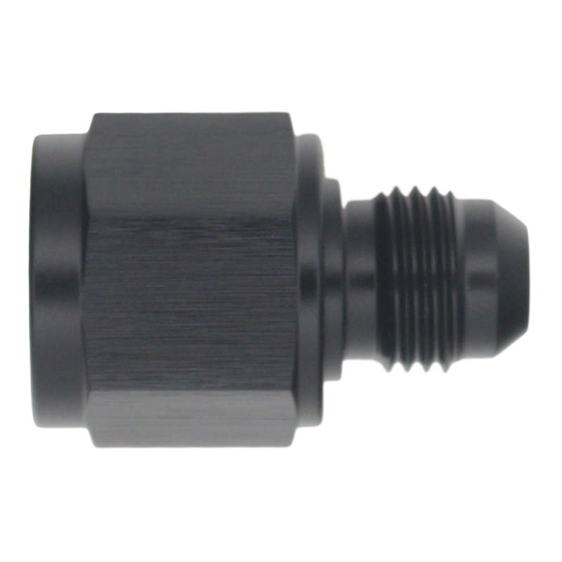 DeatschWerks 8AN Female Flare to 6AN Male Flare Reducer - Anodized Matte Black