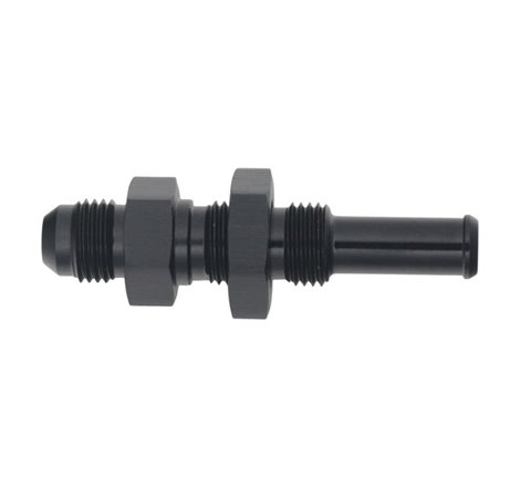 DeatschWerks 6AN Male Flare to Straight 3/8in Single Hose Barb - Anodized Matte Black