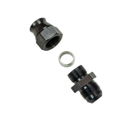 Moroso Aluminum Fitting Adapter 8AN Male to 1/2in Tube Compression - Black
