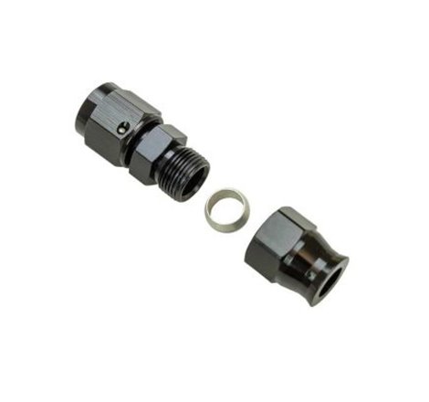Moroso Aluminum Fitting Adapter 6AN Female to 3/8in Tube Compression - Black