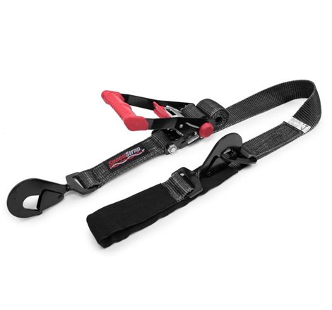 SpeedStrap 2In x 8Ft Ratchet Tie Down w/ Twisted Snap Hooks & Axle Strap Combo - Black