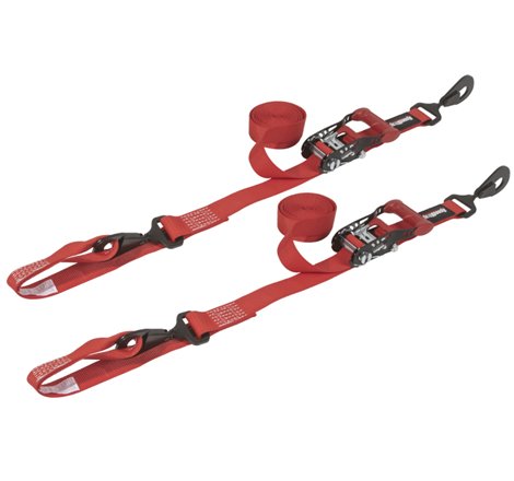 SpeedStrap 1 1/2In x 10Ft Ratchet Tie-Down w/ Soft-Tie (2 Pack) - Red
