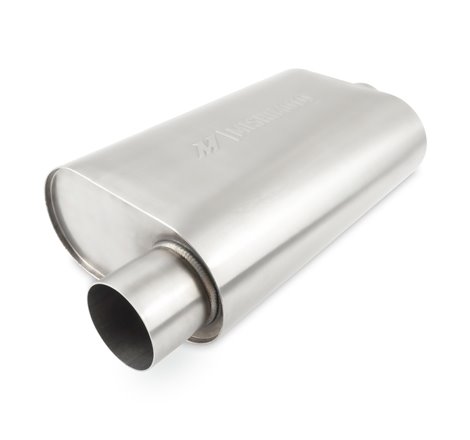 Mishimoto Universal Muffler with 3.0in Offset Inlet/Outlet - Brushed