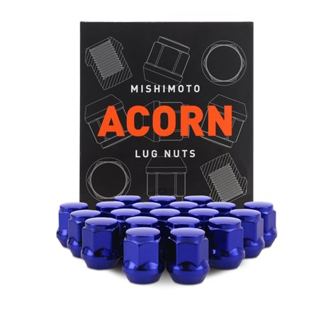 Mishimoto Steel Acorn Lug Nuts M12 x 1.5 - 20pc Set - Blue