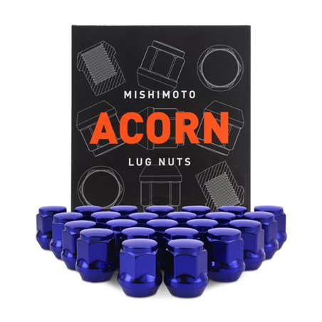 Mishimoto Steel Acorn Lug Nuts M14 x 1.5 - 24pc Set - Blue
