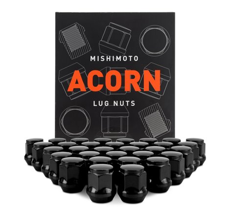 Mishimoto Steel Acorn Lug Nuts M14 x 1.5 - 32pc Set - Black