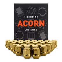 Mishimoto Steel Acorn Lug Nuts M14 x 1.5 - 32pc Set - Gold