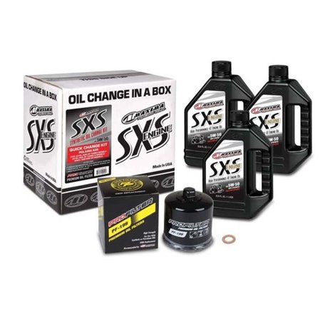 Maxima SxS Quick Change Kit 5W-50 Synthetic w/ Black Filter