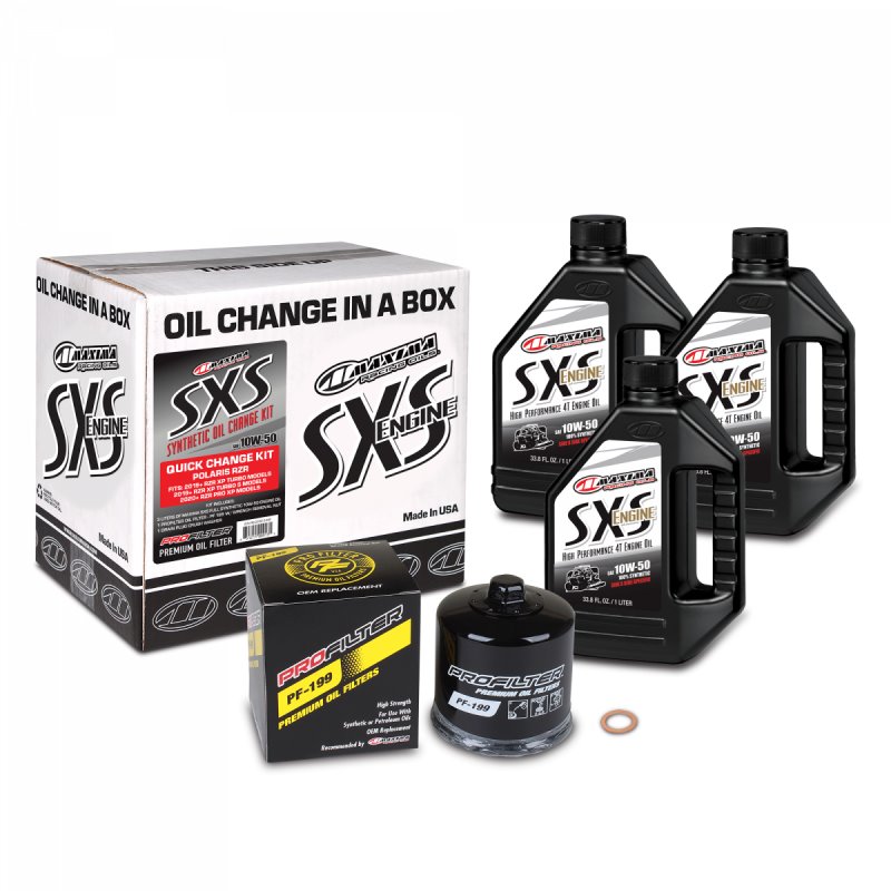 Maxima SxS Quick Change Kit 10W-50 Synthetic w/ Black Filter