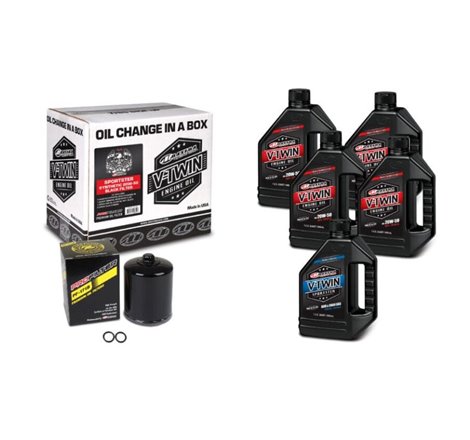 Maxima V-Twin Oil Change Kit Synthetic w/ Black Filter Sportster