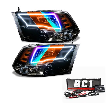 Oracle Lighting 09-18 RAM 1500 Sport ColorSHIFT Halo Headlights - Blk Housing w/BC1 Controller