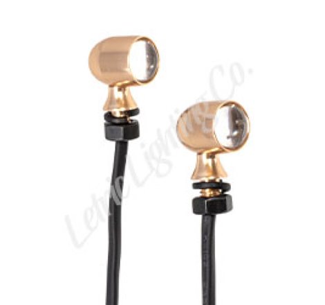 Letric Lighting 12mm Mini Red Turn Signal LEDs- Gold Anodized